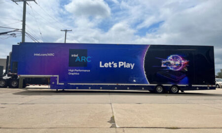 Intel showed a whole gaming truck with gaming PCs equipped with unreleased Arc graphics cards