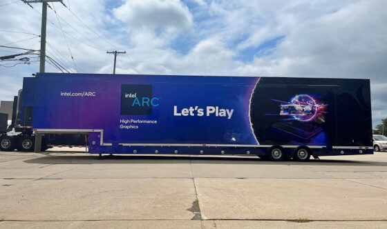 Intel showed a whole gaming truck with gaming PCs equipped with unreleased Arc graphics cards